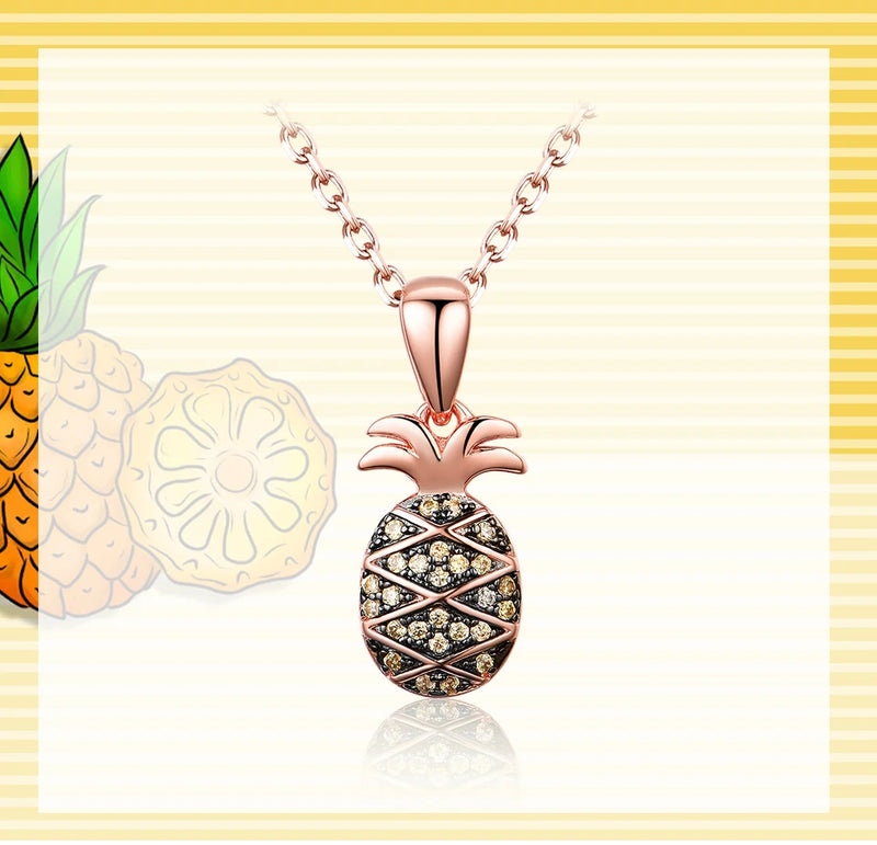 Sterling Silver Pineapple Pendant Necklace for Girls