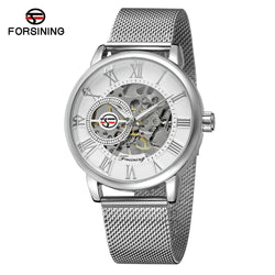 Silver Automatic Mechanical Wrist Watch for Men and Women