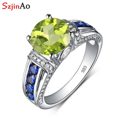 Sterling Silver Peridot Ring for Women