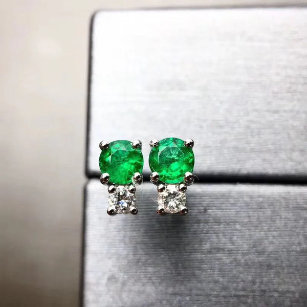 Sterling Silver Emerald Earrings for Women