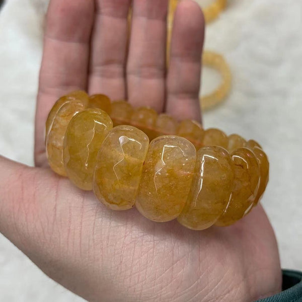 yellow jade stone beads bracelet natural gemstone jewelry bangle for woman for gift wholesale !