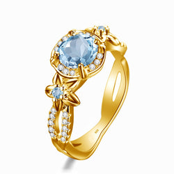 Silver 925 Turquoise Flower Ring for Woman