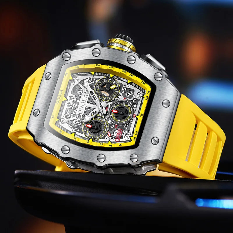 Stainless Steel Multifunction Luminous Sports Watch for Men