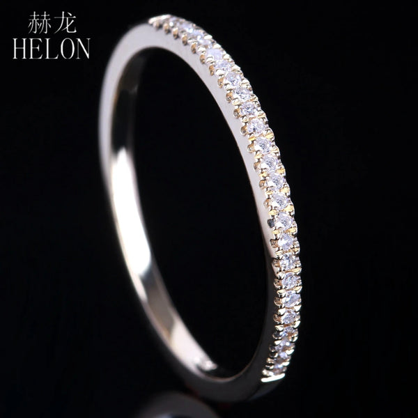 14K Yellow Gold 0.15ctw Diamond Pave Engagement Wedding Ring for Women