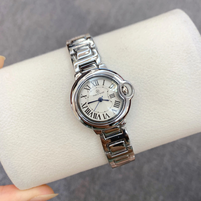 Luxury Silver Steel Fashion Wristwatch for Women