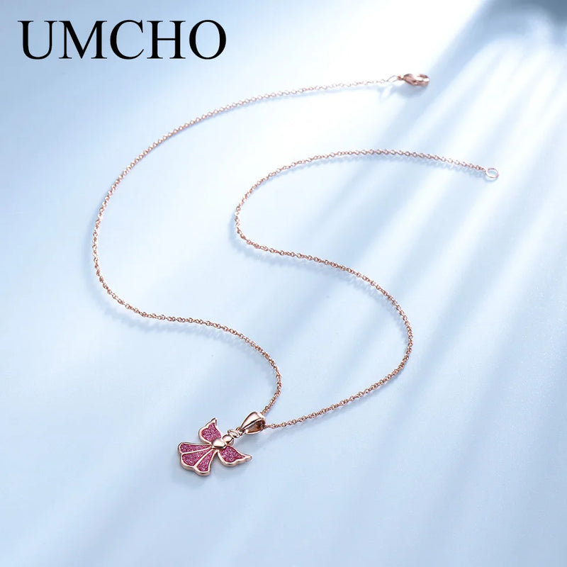 Silver Romantic Angle Necklace For Women