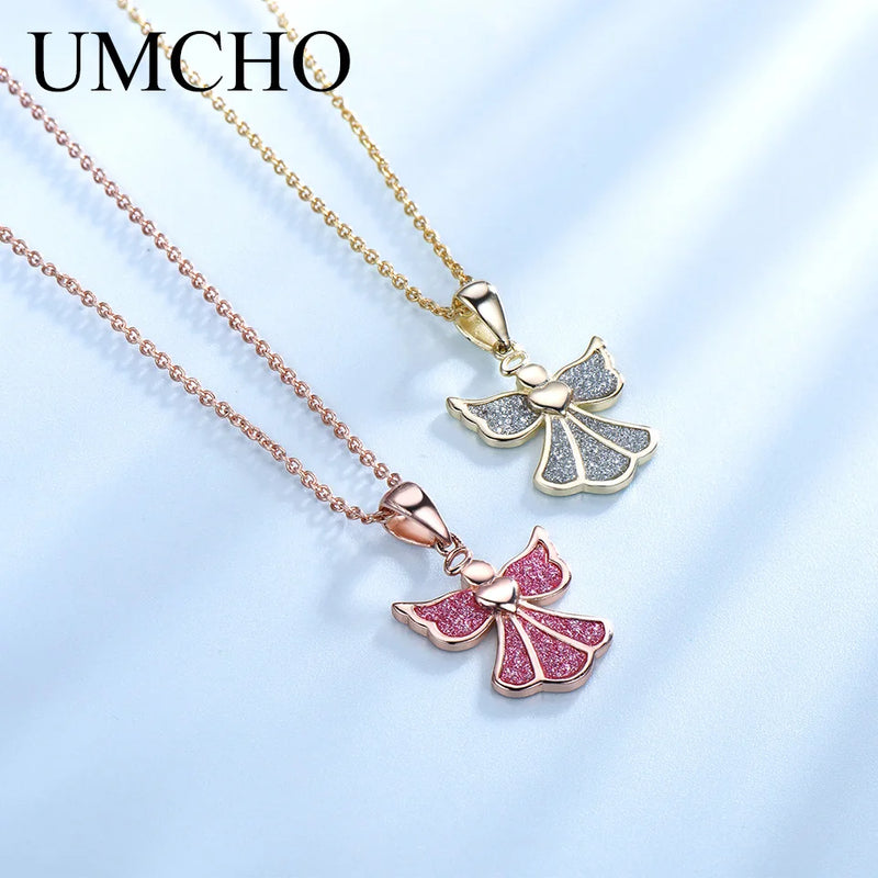 Silver Romantic Angle Necklace For Women