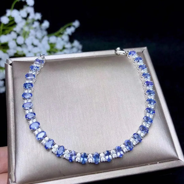 925 Silver Tanzanite Bracelet, 3mm x 5mm, for Women