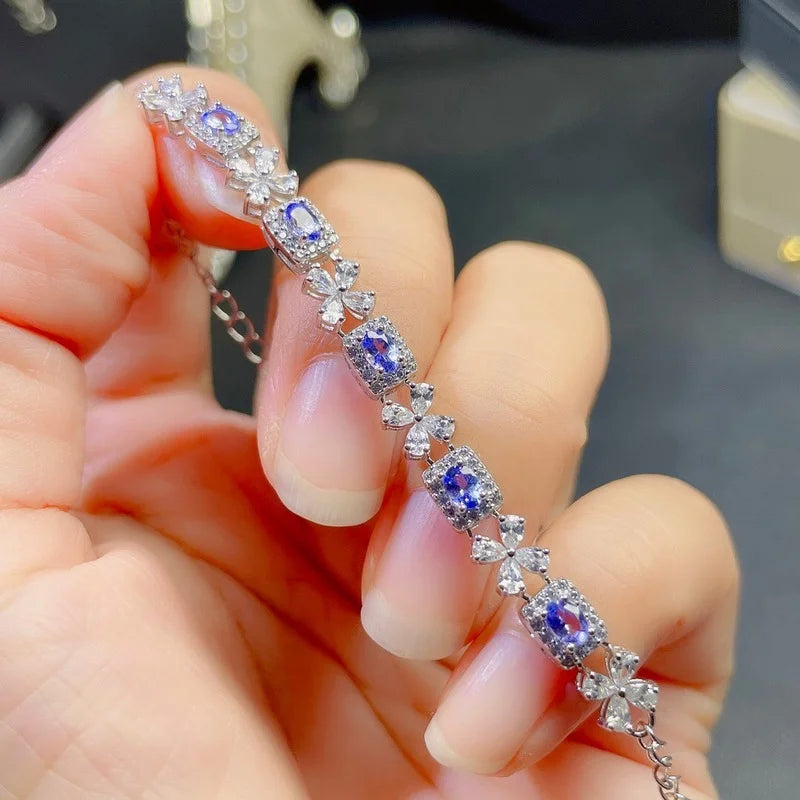 Silver Blue Tanzanite Bracelet for Girl