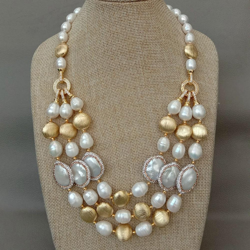 Sterling Silver Freshwater Cultured White Coin Pearl Necklace for Women