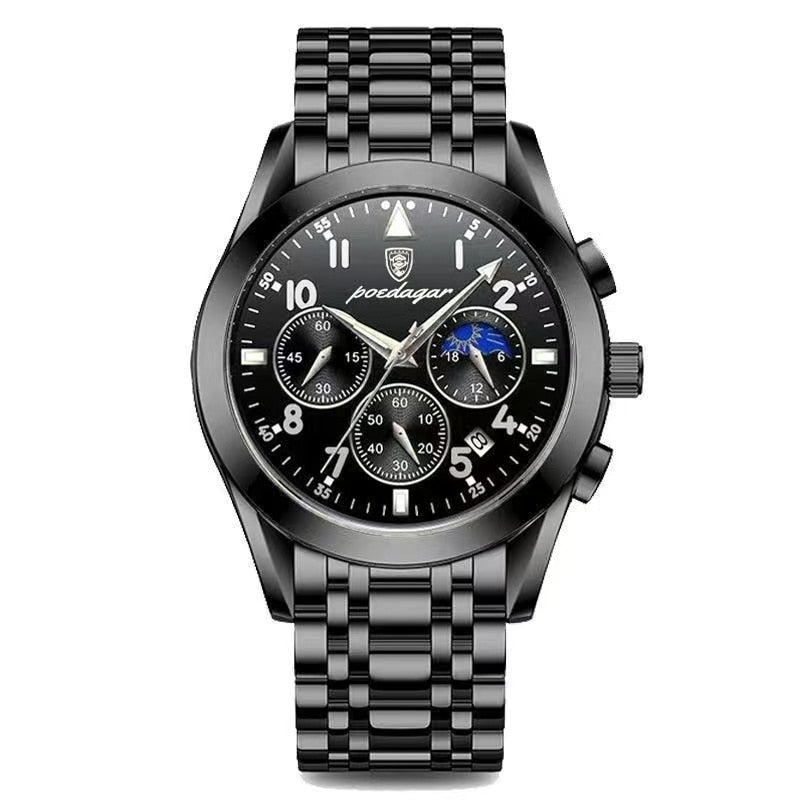 Stainless Steel Quartz Date Luminous Sport Watch for Men