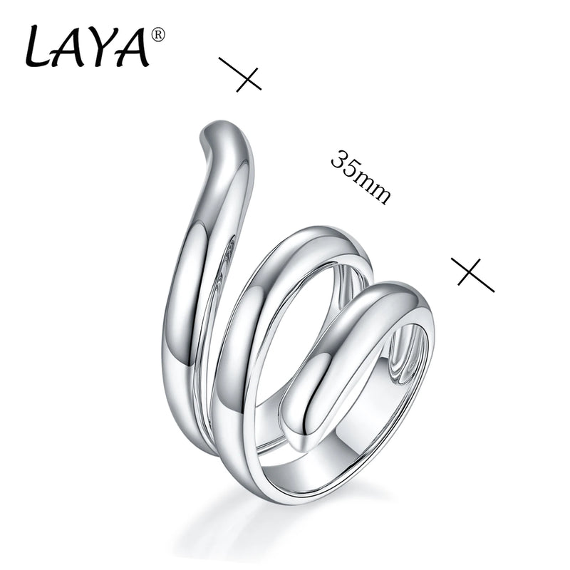 925 Sterling Silver Multi-Line Snake Retro Ring for Men and Women