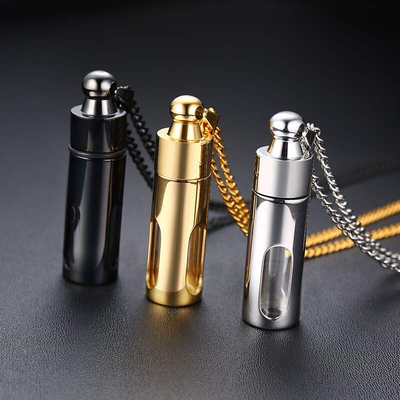 Stainless Steel Hollow Tube Pendant for Men or Women.