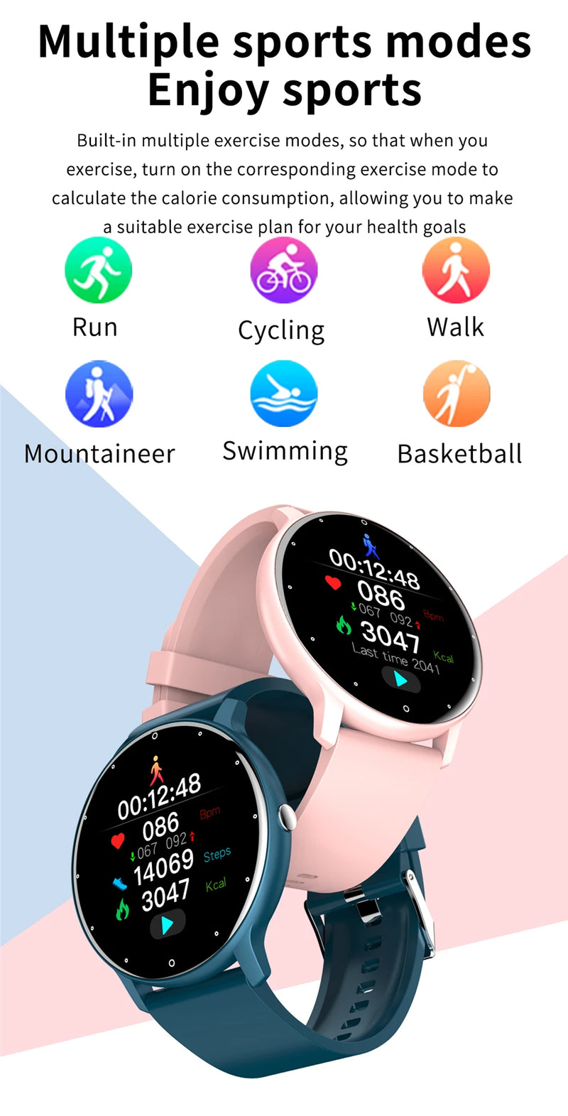 Women's Fitness Smartwatch with Heart Rate and Blood Oxygen Monitoring, Bluetooth Calling for iOS & Android