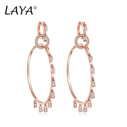 Sterling Silver CZ Circle Earrings for Women