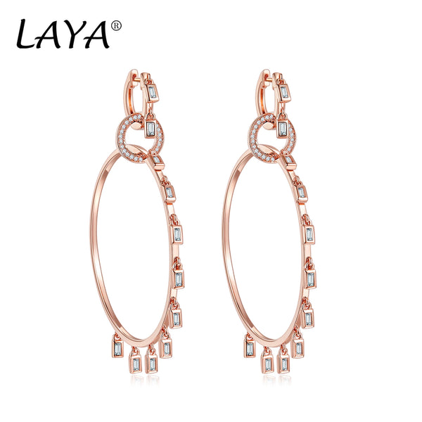 Sterling Silver CZ Circle Earrings for Women