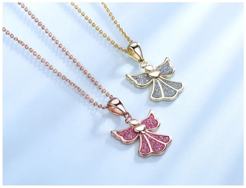 925 Sterling Silver Angel Pendant Necklace for Girls