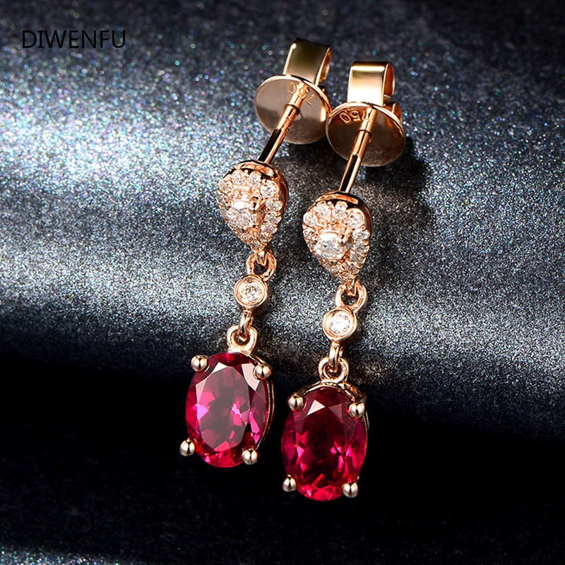 14K Gold Natural Ruby Jade Gemstone Ball Earrings for Women