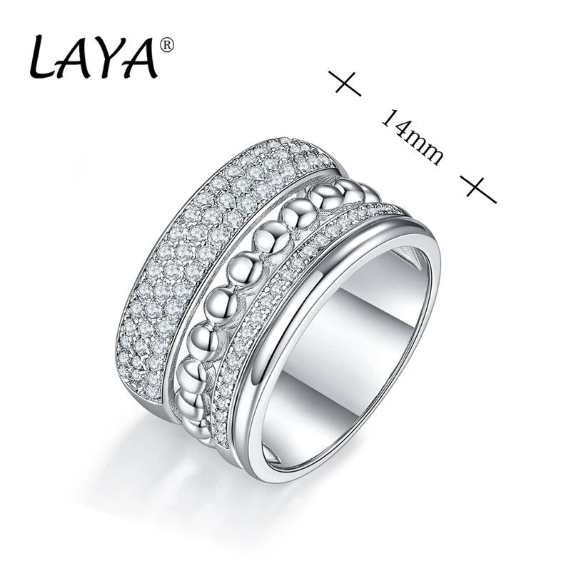 Sterling Silver Cubic Zirconia Multi-Layered Ring for Women