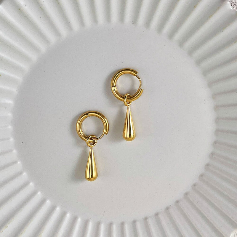 ENFASHION Gold Color Waterdrop Dangle Earrings for Women Drop Earings Stainless Steel Fashion Jewelry Party Pendientes E211340