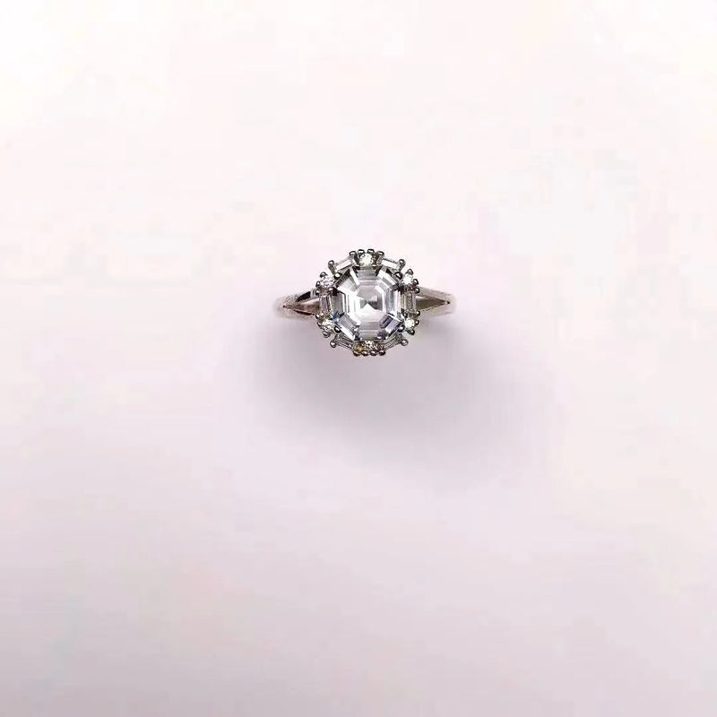 925 Silver Aquamarine Ring for Women