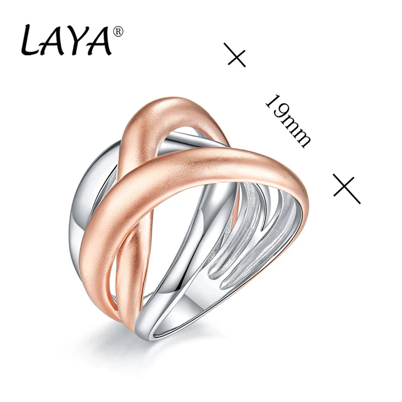 925 Sterling Silver Frosted Twist Rope Chunky Ring for Women Men