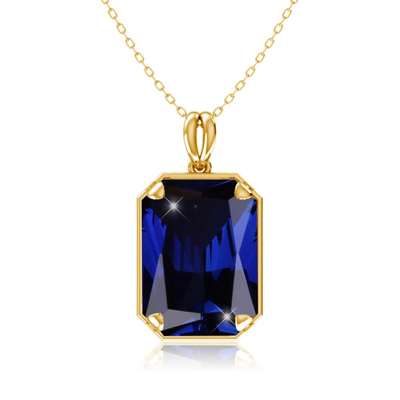 14K Gold Real Pendant For Women 925 Sterling Silver Pendants and Necklaces Birthstone Aquamarine Fine Jewelry Wedding Gifts