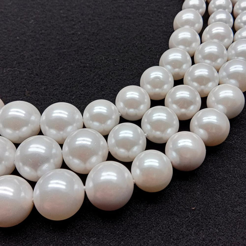 White Sea Shell Pearl Graduated Necklace for Women