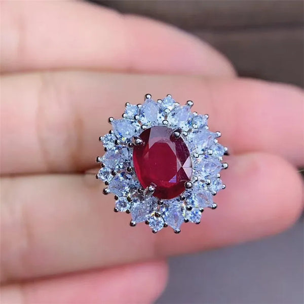 Sterling Silver 0.4 ctw Ruby Ring for Women