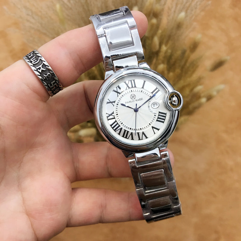 Luxury Silver Steel Fashion Wristwatch for Women