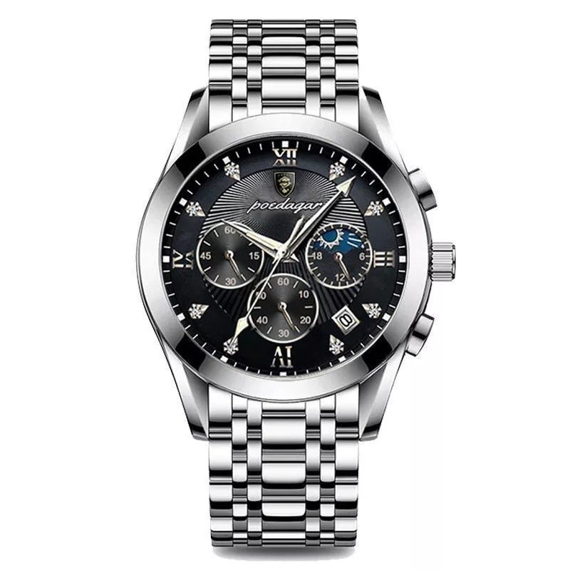 Stainless Steel Quartz Date Luminous Sport Watch for Men