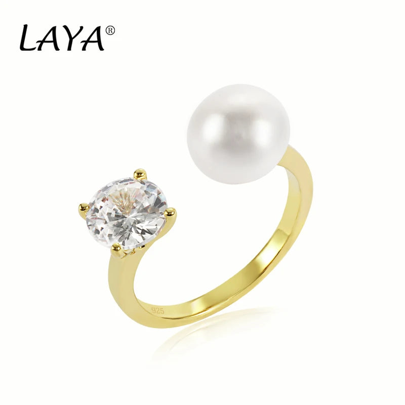 Sterling Silver Pearl Opening Ring for Women