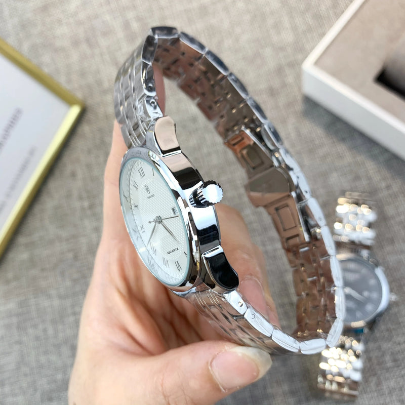 Luxury Stainless Steel Date Quartz Wristwatch for Men – Full Waterproof, Dropshipping Available.