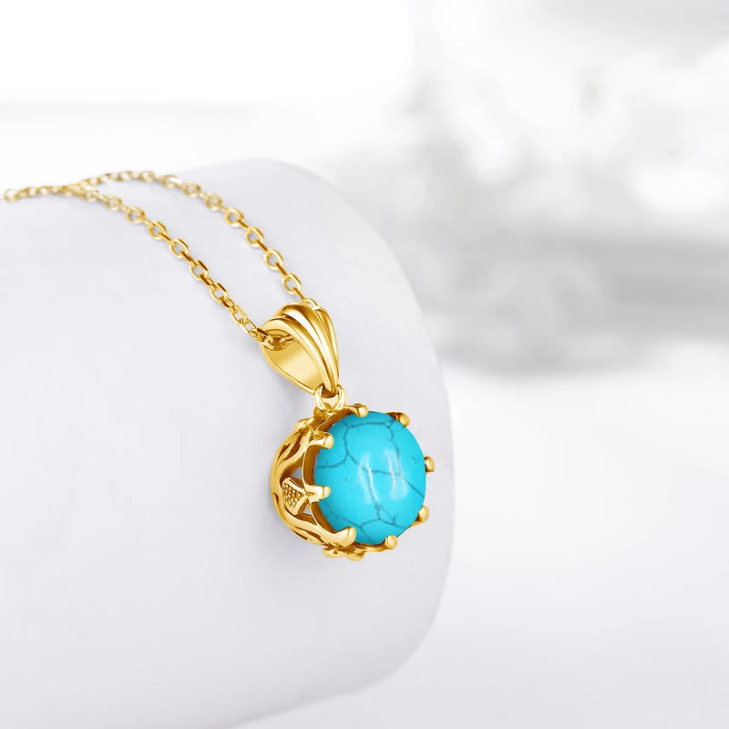 925 Sterling Silver Turquoise Pendant for Women