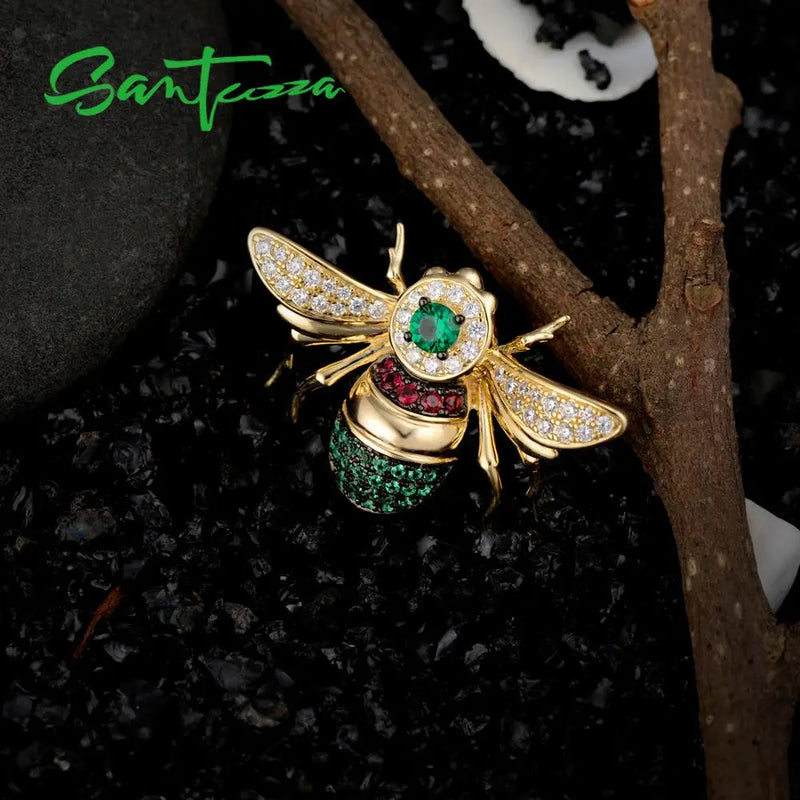 Sterling Silver Bee Brooch for Women