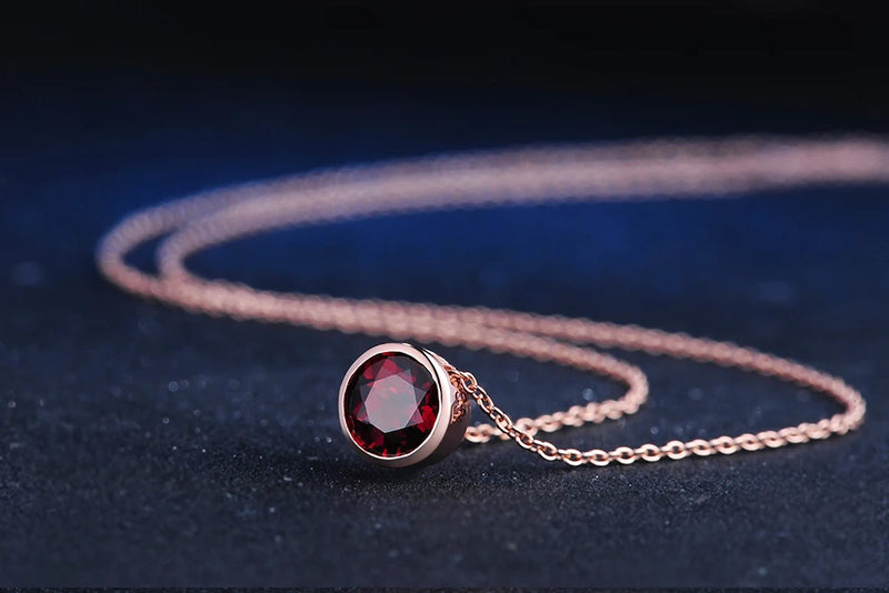 Sterling Silver Red Garnet Jewelry Set for Women