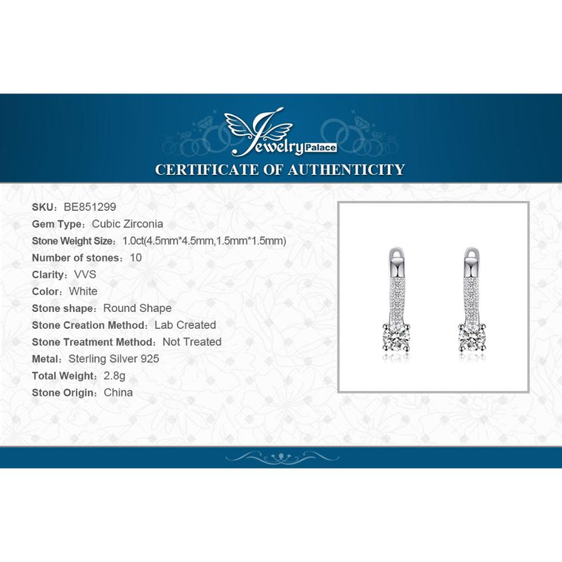 925 Sterling Silver Cubic Zirconia Clip Huggie Earrings for Women