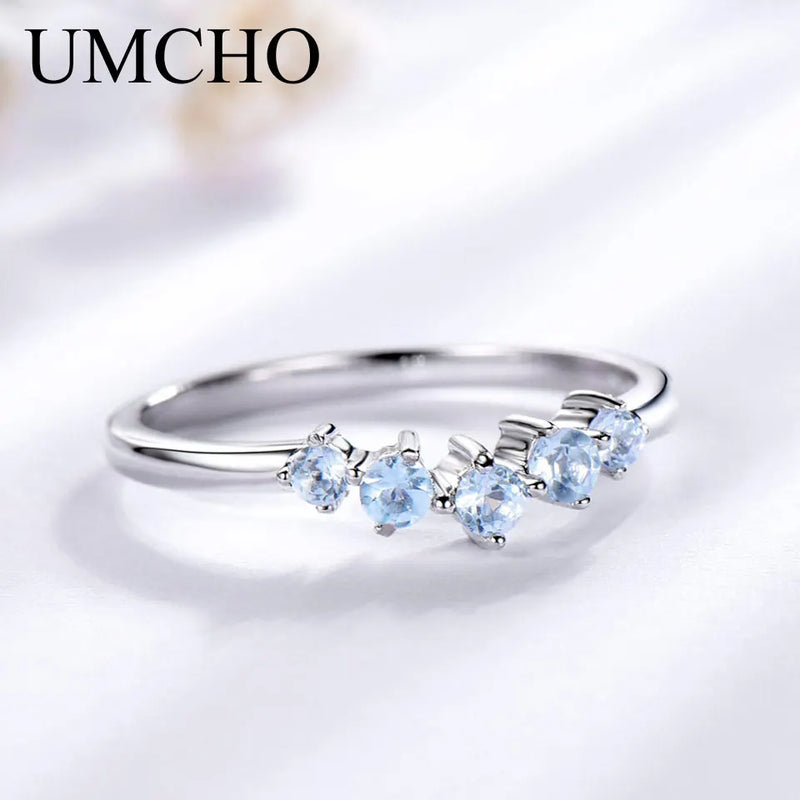 Sterling Silver Sky Blue Topaz Ring for Women