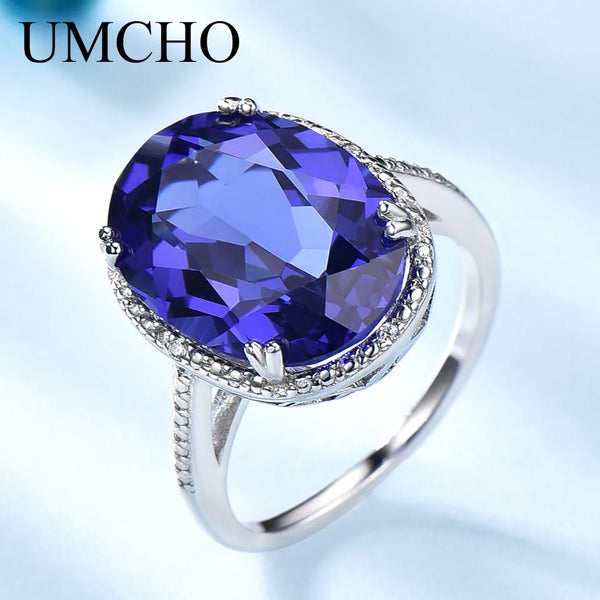 925 Sterling Silver Tanzanite Gemstone Ring for Women