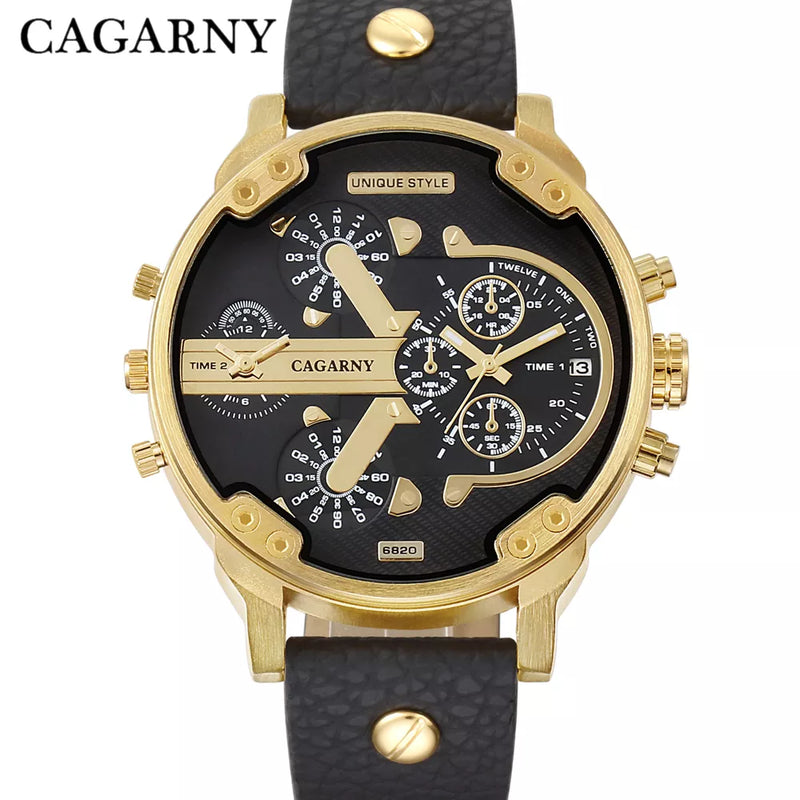 Stainless Steel Leather Quartz Watch for Men