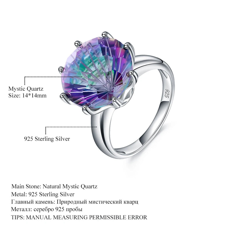 Sterling Silver Mystic Quartz Ring, Rainbow For Women