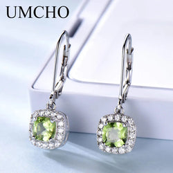 925 Sterling Silver Peridot Earrings for Women