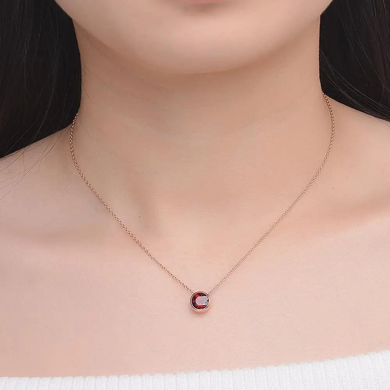 Sterling Silver Red Garnet Jewelry Set for Women