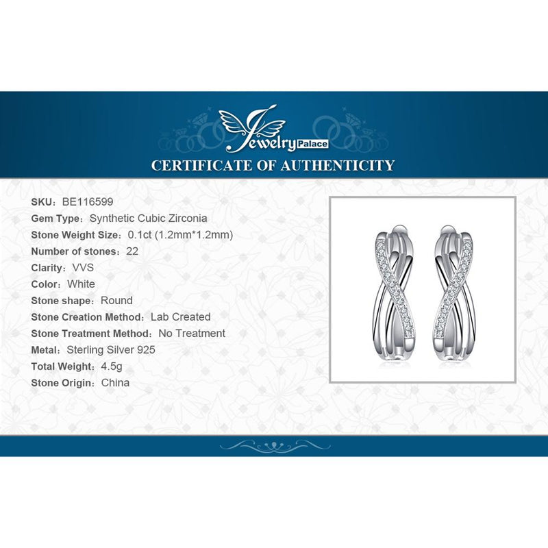 925 Sterling Silver Infinity Love Knot Earrings with 5A CZ for Women