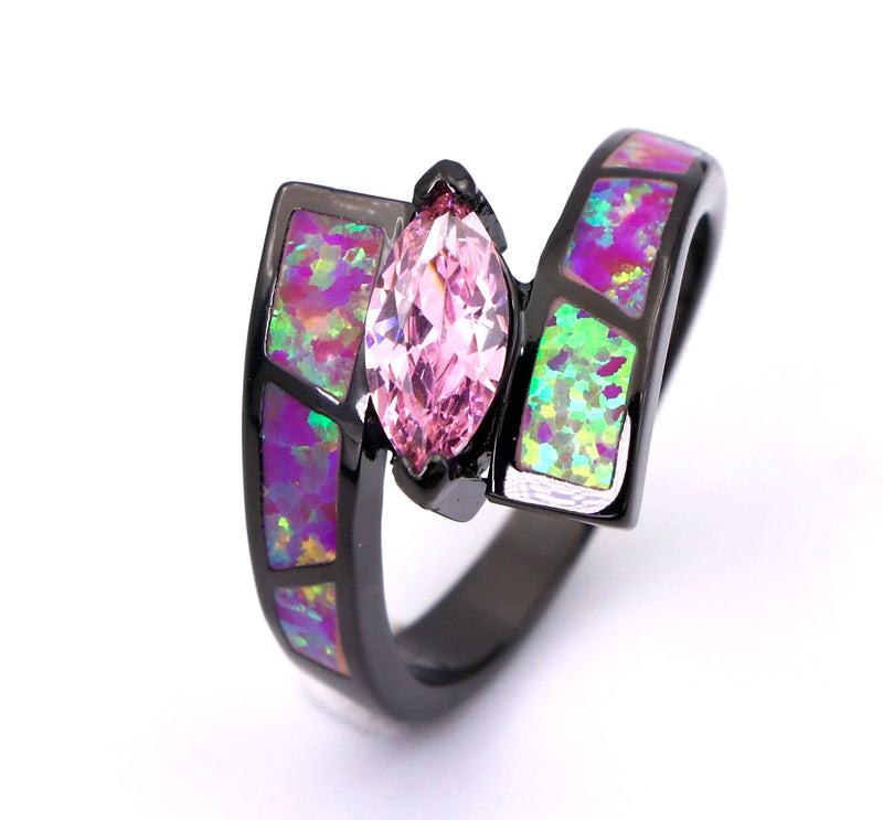 Multicolor Opal and Multicolor Zircon Rings for Women