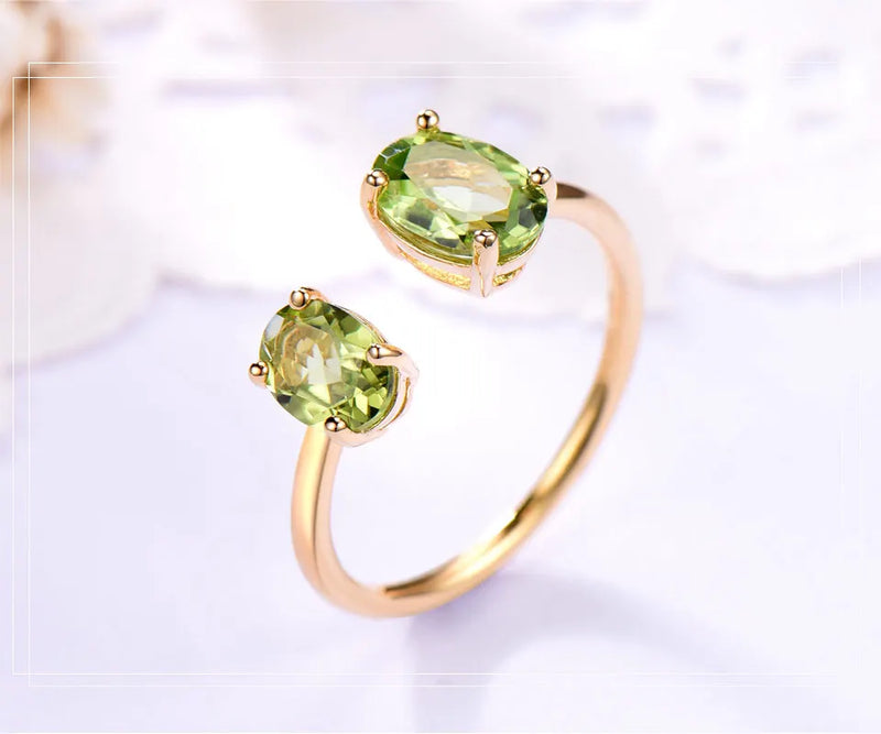 925 Sterling Silver 10.7ctw Peridot Ring for Women