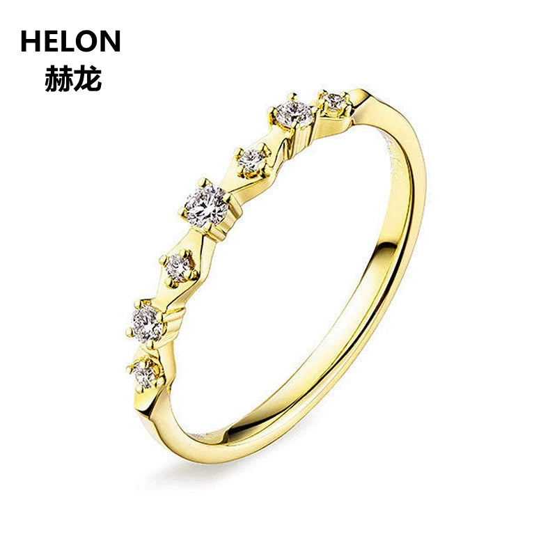 10K Yellow Gold Natural Diamond Engagement Ring for Women