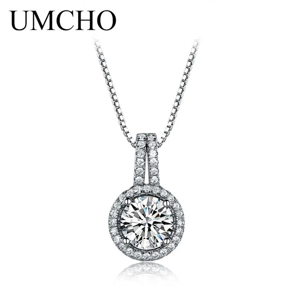 925 Sterling Silver Cubic Zircon Pendant Necklace for Female