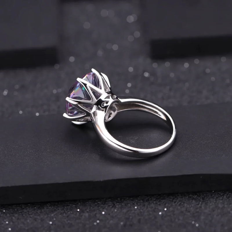 Sterling Silver Mystic Quartz Ring, Rainbow For Women