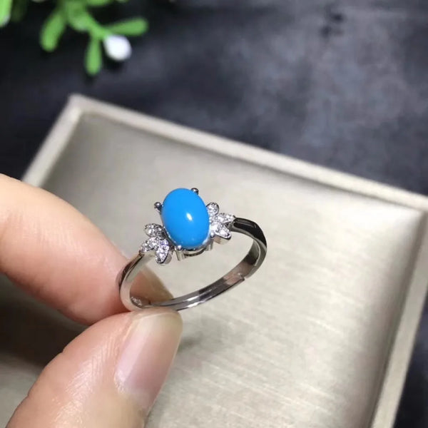 Turquoise Ring, Natural Gemstone, 925 Sterling Silver